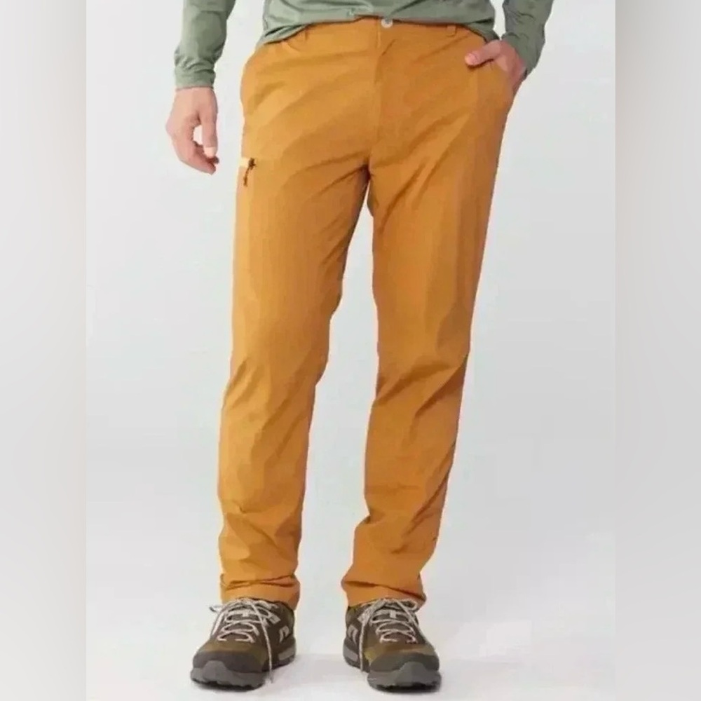 REI Co-op Trailmade Pants Mens 38x32 Yellow Outdoor Lightweight Hiking Stretch